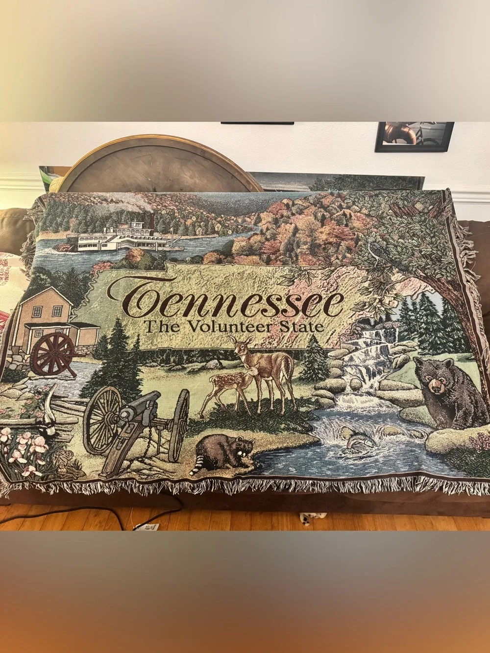 Pure Country Weavers Tennessee Tapestry Throw Blanket Volunteer State Landscape